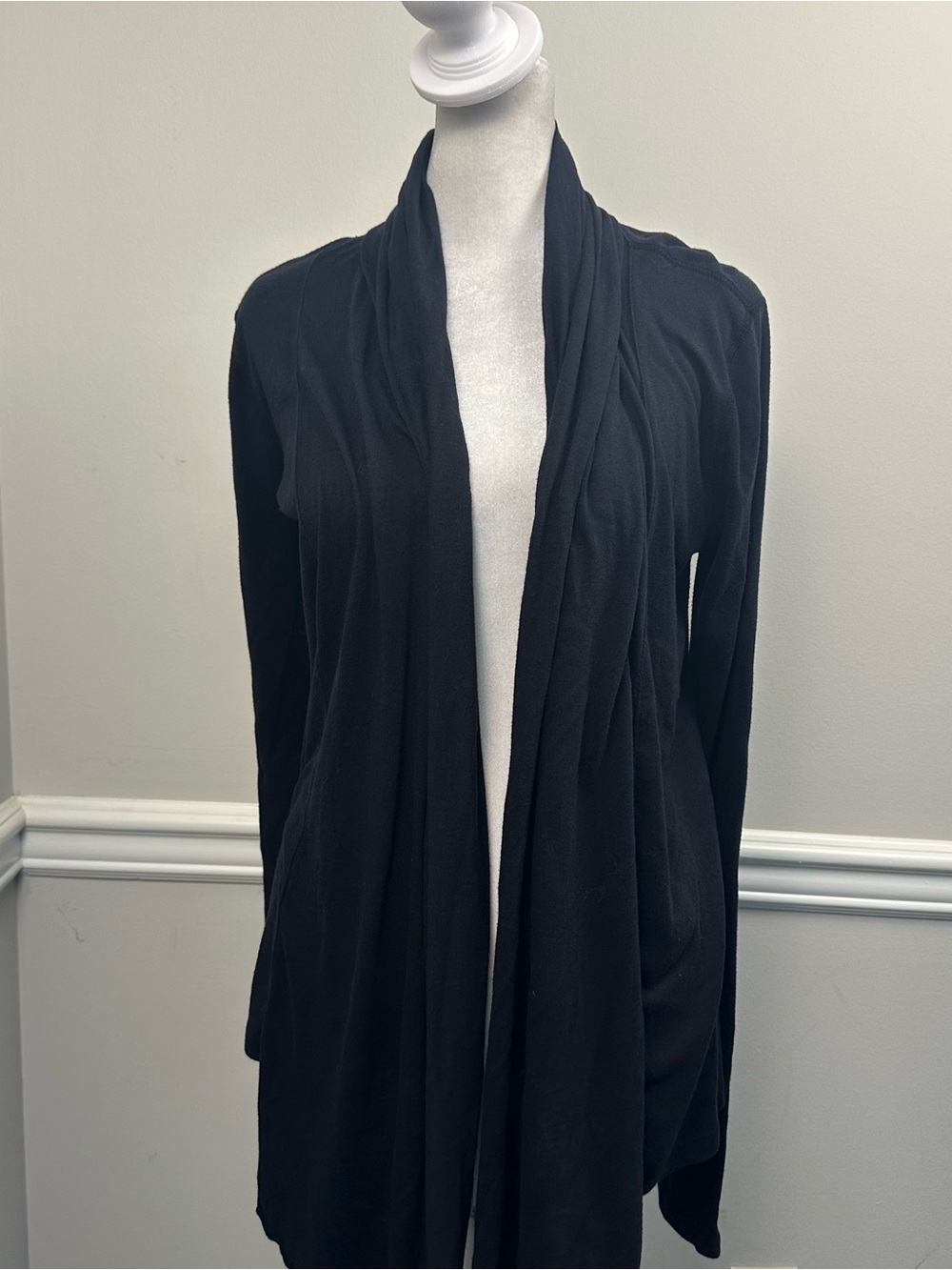 3 Dots  Black Open Front Cardigan M